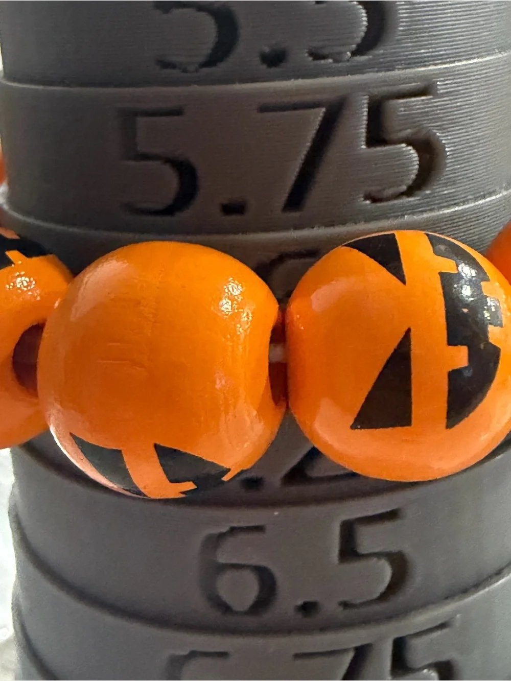Halloween Orange Jack-O'-Lantern Bead Bracelet